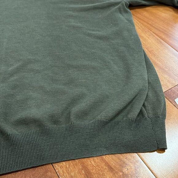 J. Crew Heathered Green Vintage Look 100% Cotton V-Neck Sweater Men's XL - Picture 5 of 9